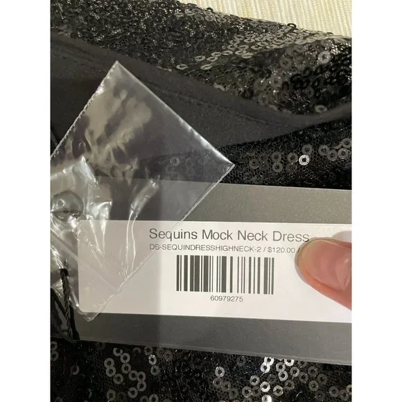 DO+BE Sequin One Shoulder Choker Dress Black Small - Picture 10 of 11